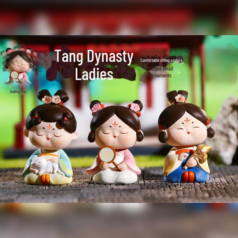 Kreativer Handyhalter im Stil der Tang-Dynastie mit Glücksbringer: Exquisites Harzornament