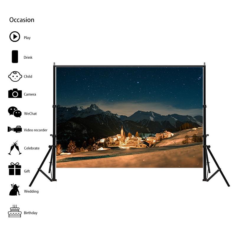 Winter Theme Snow Scene Background Nature Landscape Sky Snowflake Christmas Portrait Prop Party Decoration Banner