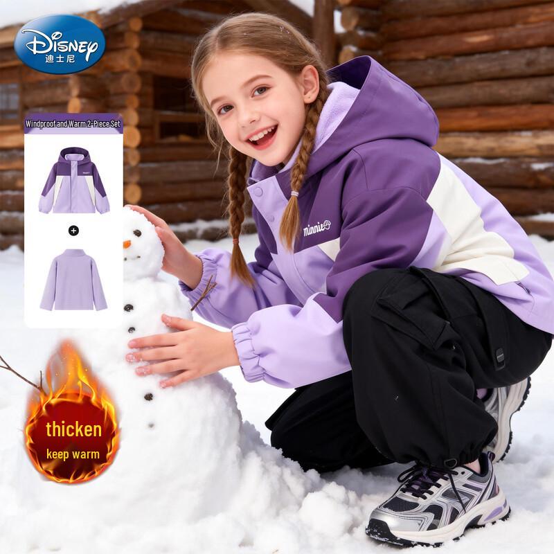 Disney Girls  3-in-1 Fleece Lined Winter Jacket 130