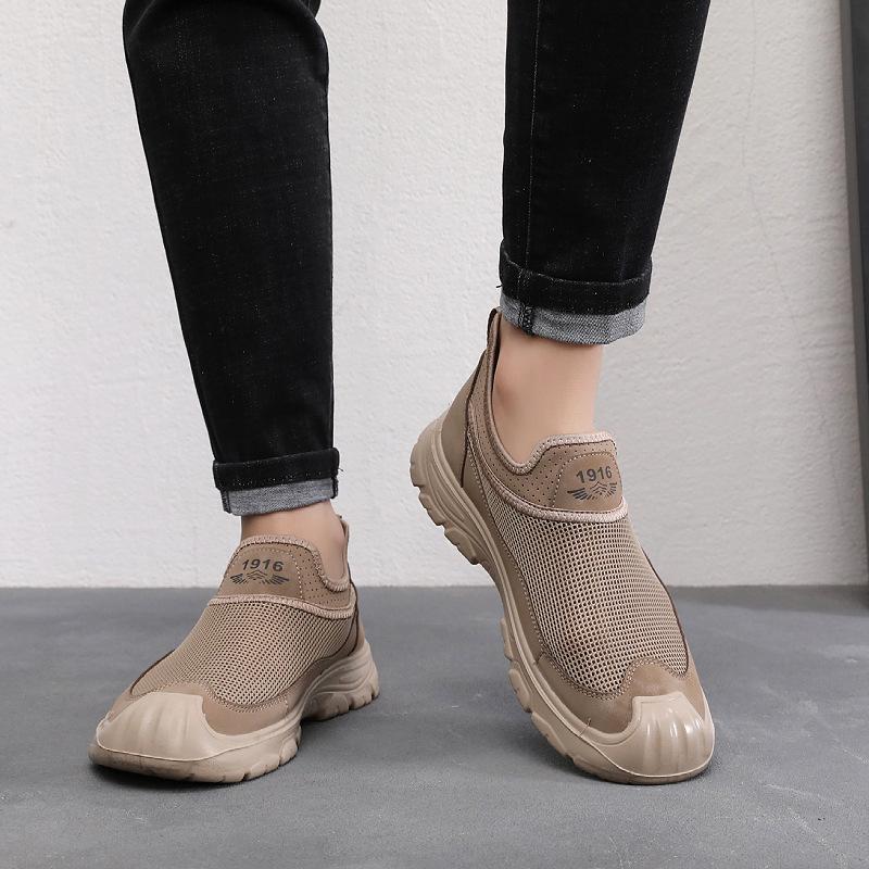 

Summer new one-pedal mesh shoes men s hollow non-slip comfortable walking shoes casual shoes 44