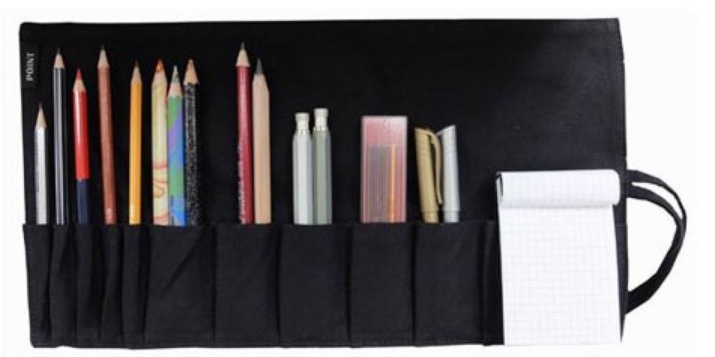 Large capacity pen case that can store writing and other small items multi-purpose (gray) utensils, tools,