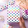 1 roll Rainbow Colorful Polka Dot Wrapping Paper-Mini Roll Gift Wrap for Birthdays, Holidays, Parties, Boys & Girls - 43 x 300cm