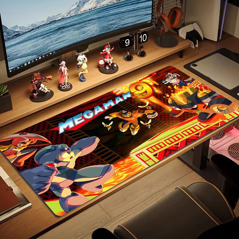 Mega man Color Mouse Pad Large Gaming Table Cushion Non-slip Laptop Tablet Big Mousepad XXL Mat Mini PC Playmat With Lock edge