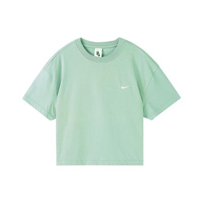 Womens Small Logo Short Sleeve Sports Casual Crop Top Women Tops Matcha-Green DA0324-321