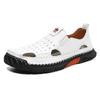 New Handmade Summer Sandals Men Breathable Leather Shoes Man Outdoor Men Sandals Antiskid Beach Sandals Hollow Shoes Fashion