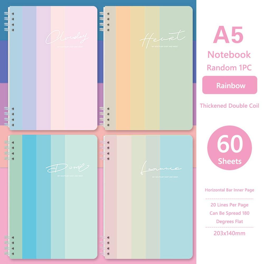 Thickened A5 Spiral Notebooks Color Perforated Pages Notepad Horizontal Line Inner Pages Hand Account Book Hand Account Book