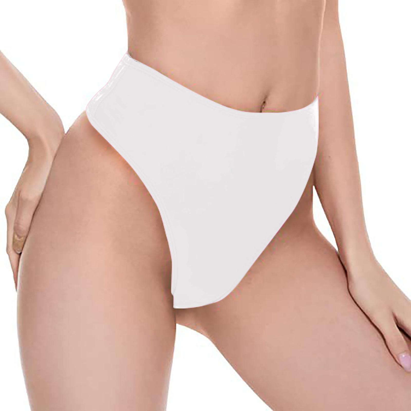 

Женские плавки-бикини, сексуальное однотонное нижнее белье средней длины XS белый