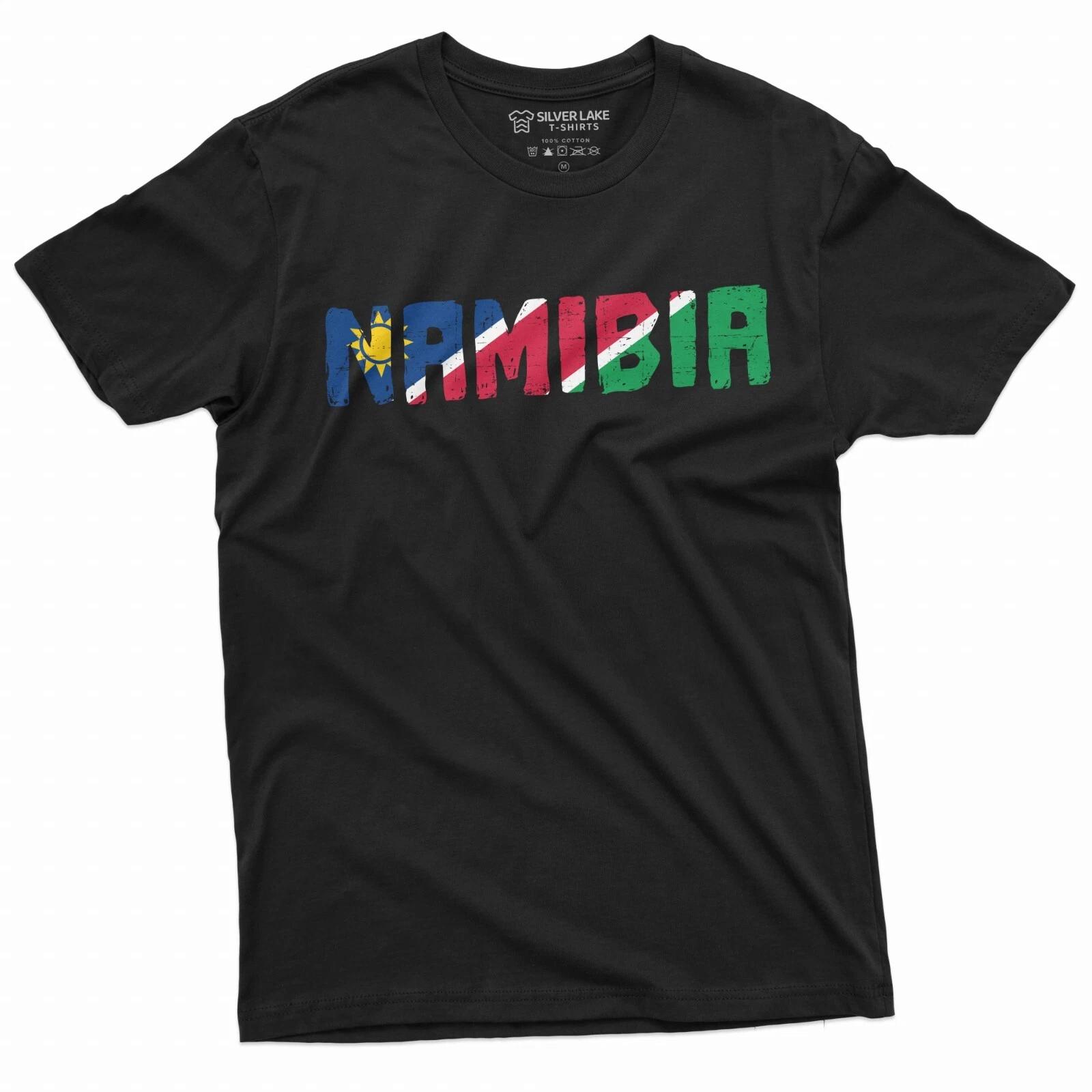 Men s Namibia T-shirt Namibian Flag Coat of Arms Nation Country Independence day L