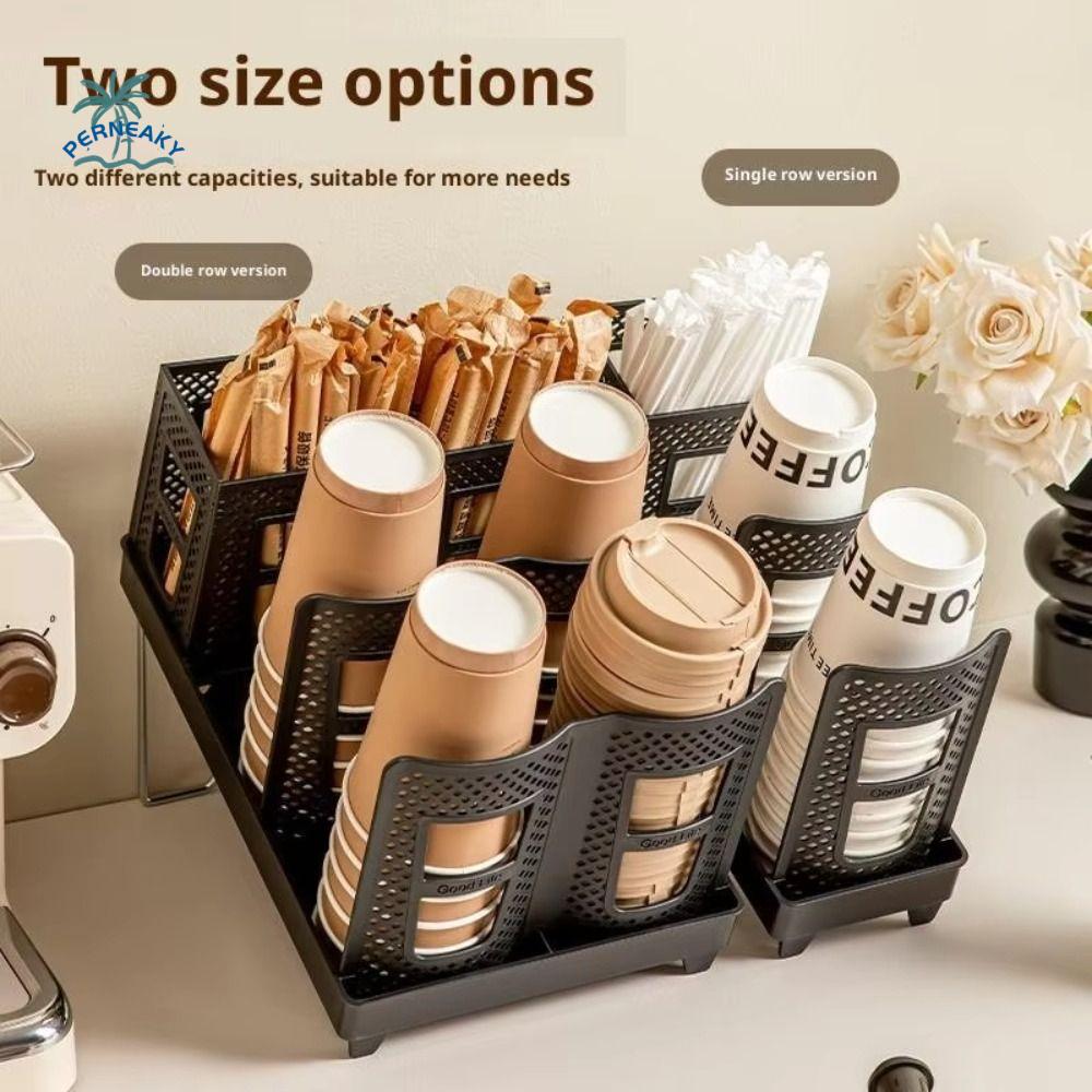 Detachable Design Disposable Cup Holder Multifunctional Large Capacity Coffee Cup Storage Rack Space Saving Single/Double Row