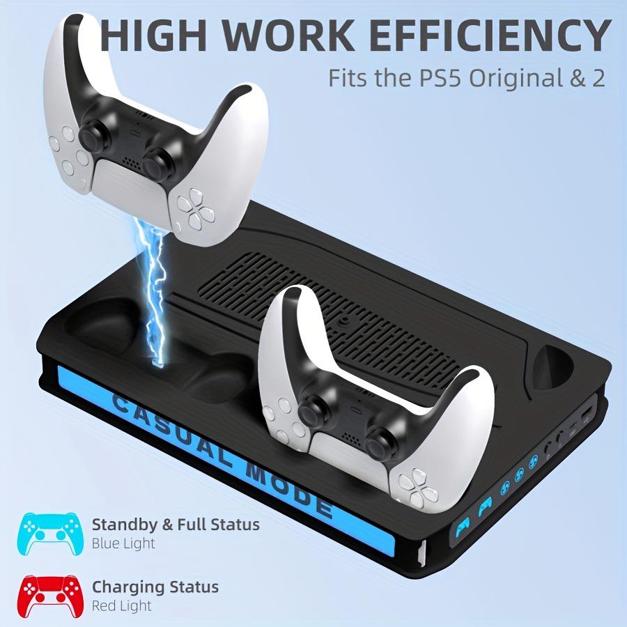 PS5 Slim/Pro Console Cooling & Charging Stand with RGB Lighting and Headphone Holder