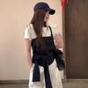Fashion Fake Two-piece Contrasting Color Splicing Straps Short-sleeved T-shirt Women's Summer New Unique and Thin Temperament Versatile Top
