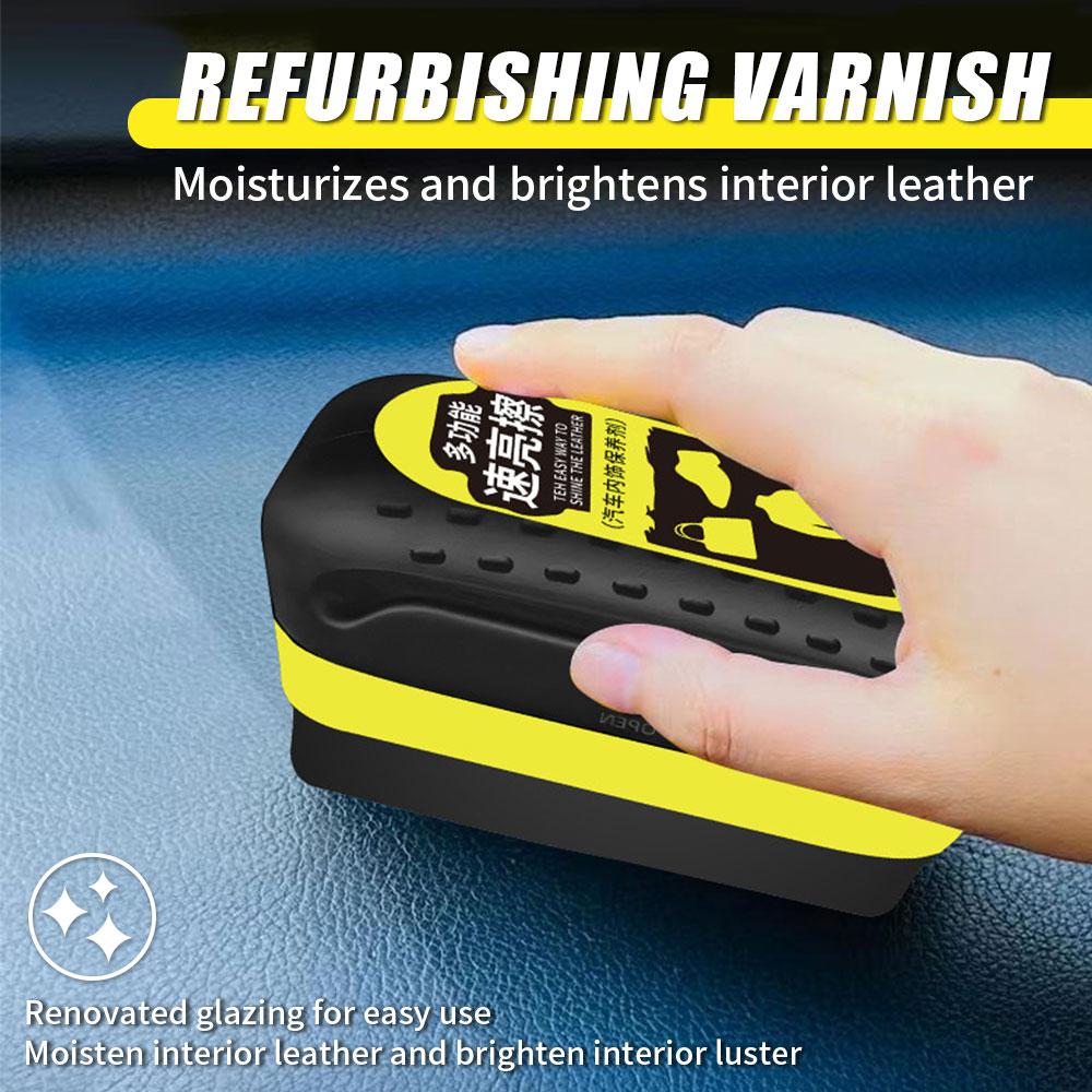 80ml Leather Polisher Plastic Refurbishment with Brush Cleaner Car Seat Couches PU Softener Nourishment Liquid for Auto Interior