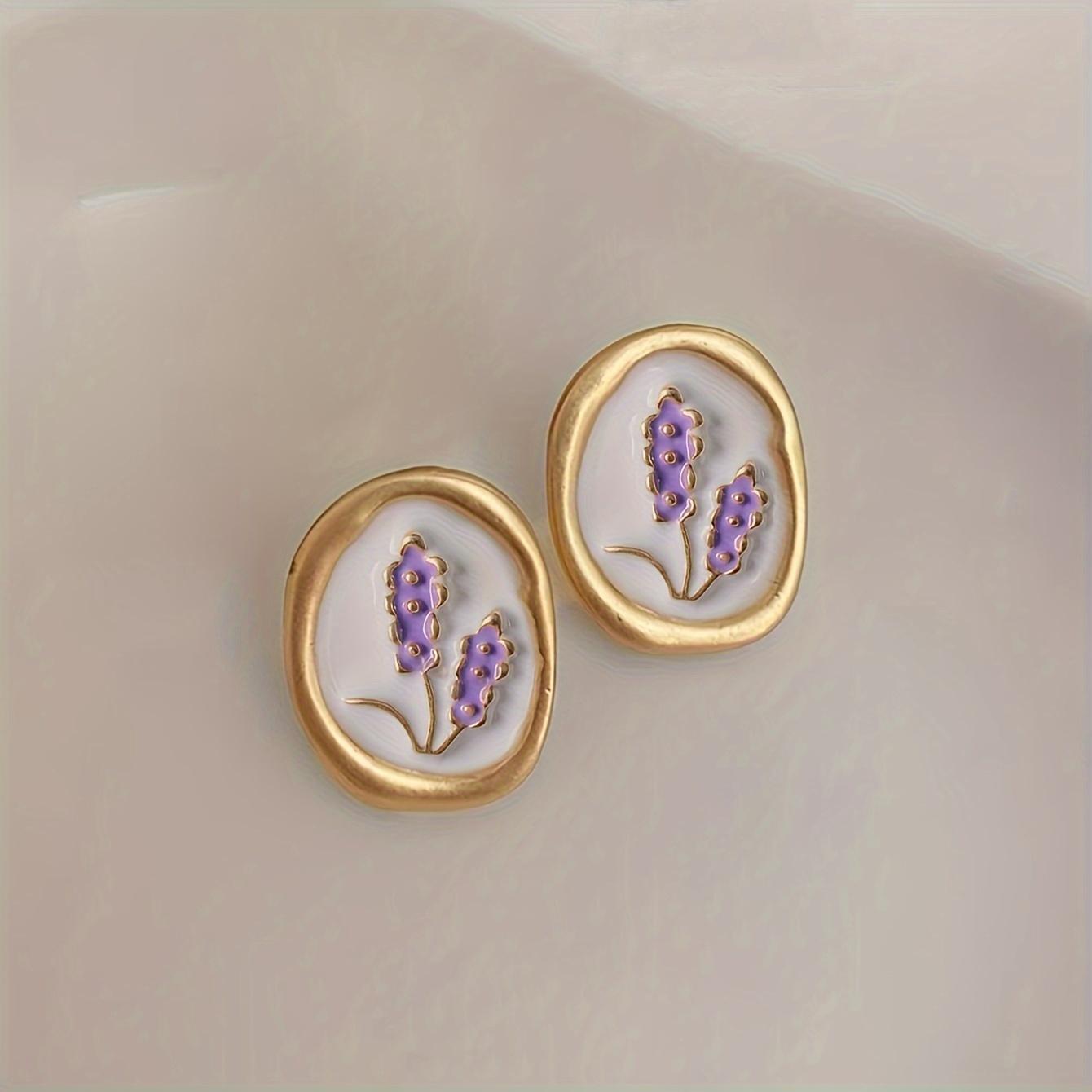 

1 пара винтажных цветочных легких роскошных нишевых дизайновremium Sense, женские серьги-гвоздики с красивым узором, элегантные нежные повседневные украшения для ушей