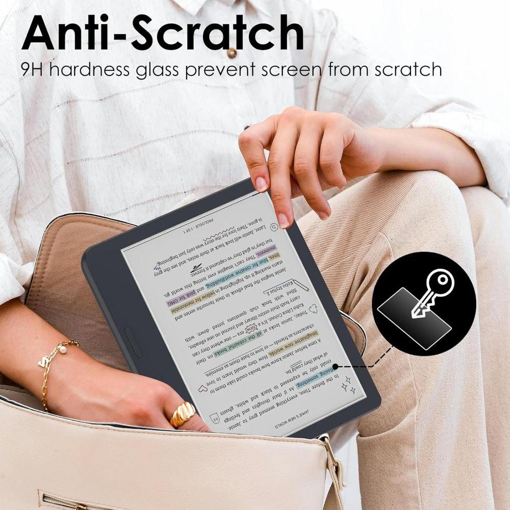2 Pack 6/7/10.3 Inch Tempered Glass Protective Film for KOBO Clara 2E Libra Colour BW 2024 e-Reader