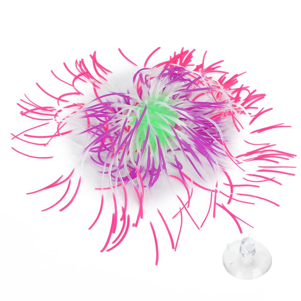 Aquarium Decoration Soft Silicone Artificial Coral Plant Fish Tank Ornament AccessoryPink
