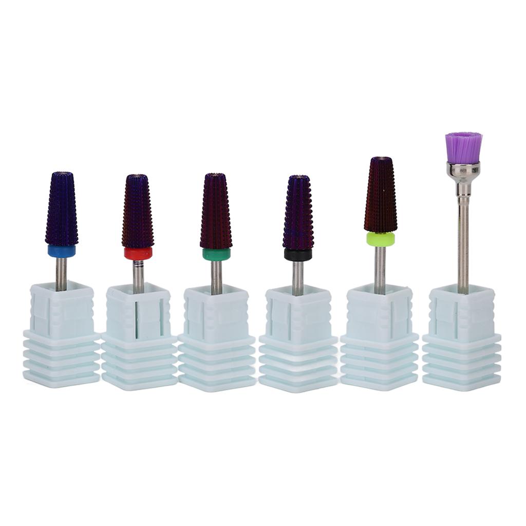 Nail Drill Bits Set Tungsten Steel Gel Polish Removal Dust Brush Nail Polishing Grinding Head Kit
