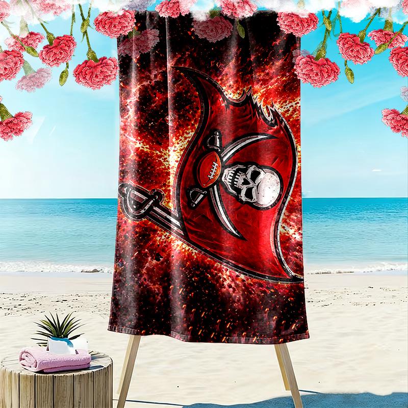 Tampa Bay Buccaneers2 Print Beach Towel, Large Soft Quick Dry Towel for Beach Camping Swimming