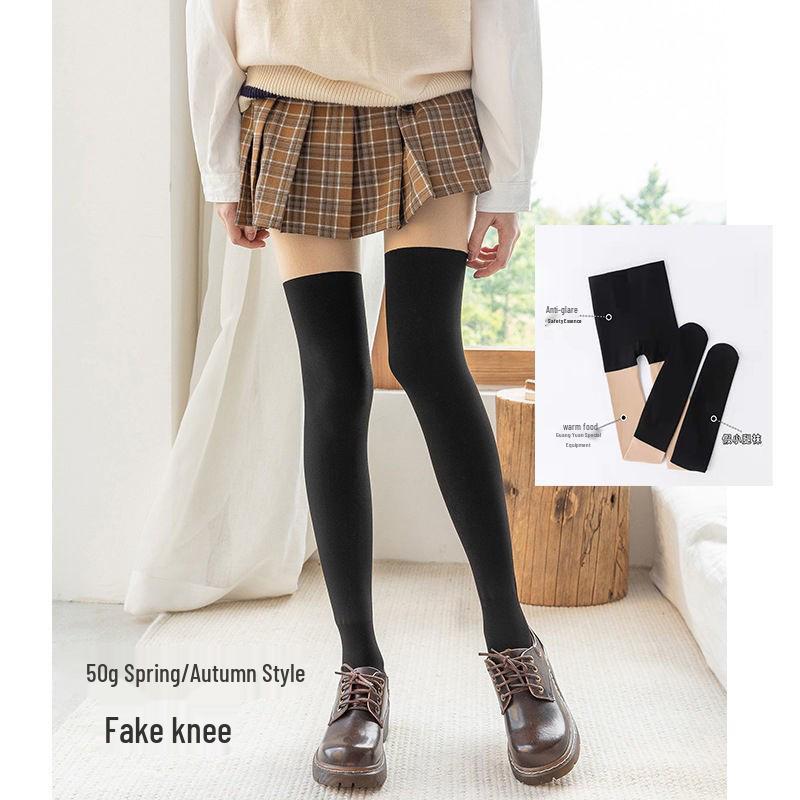

New JK Women s 3-in-1 Fake Calf Patchwork Velvet Skirt Leg-Enhancing Black Leggings. One Size (Weight 85-135 lbs)