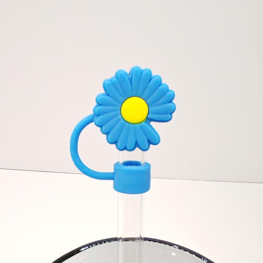 Daisy Straw Cap - 10mm Stanley Cover, Reusable Chrysanthemum Design