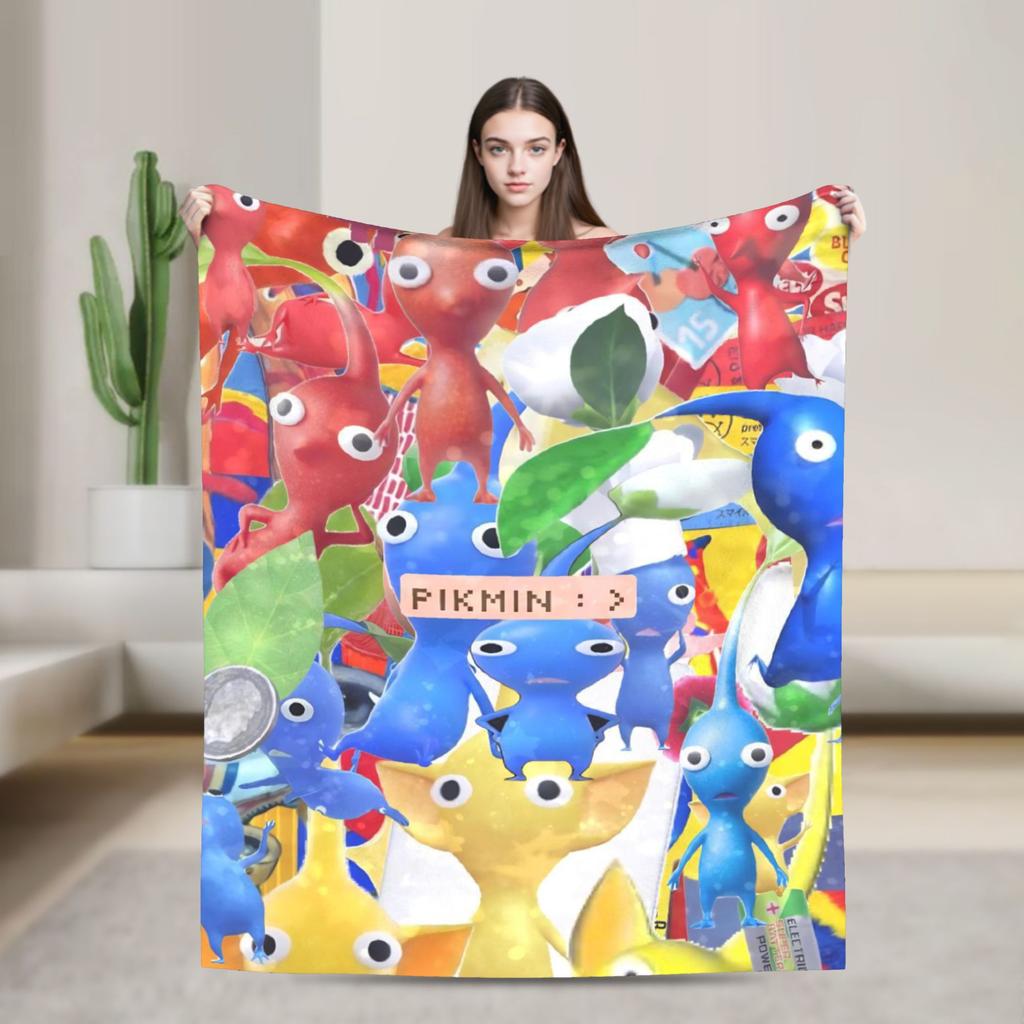 Pikmin Game Blanket  Super Soft Fluffy Plush Throw Blanket For Couch Bed Airplane Travel Flannel Bedspread Bed Cover