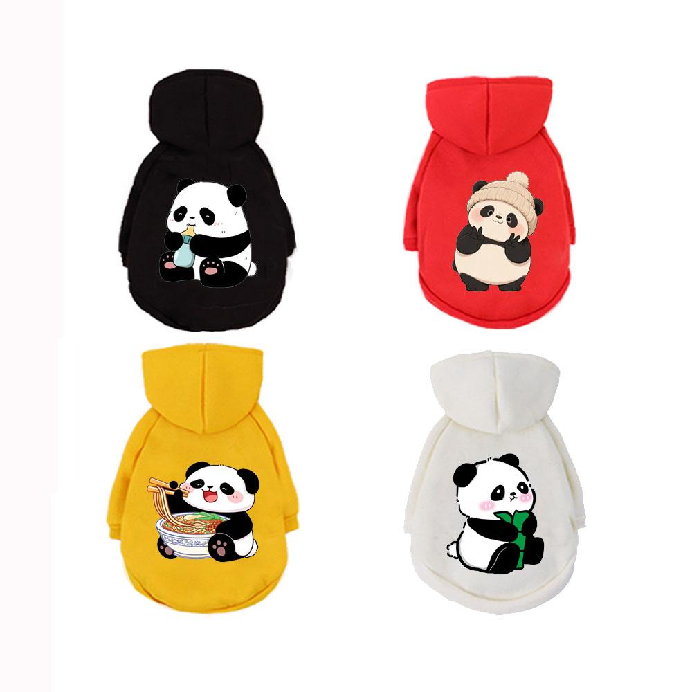 Pet Hooded Sweatshirt Cats & Dogs Cute Fashiona Unique Panda Print Design Suitable Pomeranian Maltese Large Breed Dog