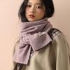 New Korea Styles Wool Knitted Small Scarf Women Winter Warm Scarves Simple Designer Thickened Shawl Soft Pashmina Neck