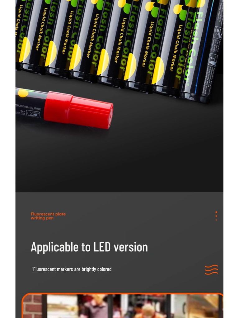 LED Fluorescencyjne Markery do Tablic - Na Bazie Wody, Wielokolorowe, Świecące Narzędzia do Pisania