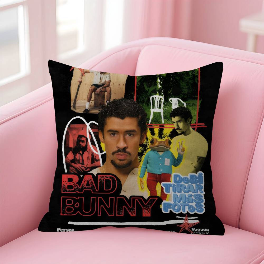 Singer bBad album Bunny  Personalized Pillow Cover Kids Bedroom Wild Party Decor Pillowcase kid Birthday shower Gift