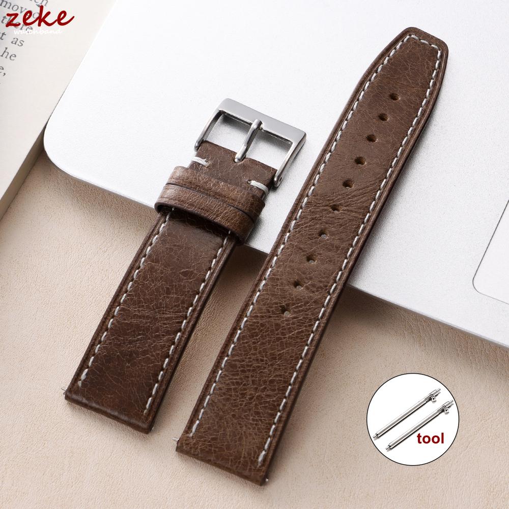20mm 22mm Calfskin Genuine Leather Watchbands Quick Release Watch Band for Seiko for Omega Belt Vintage Brown Smartwatch Strap