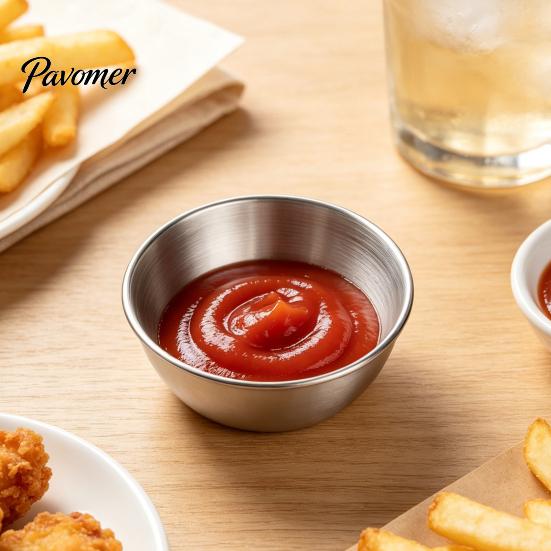 Stackable Metal Bowls for Snacks 6PCS Stainless Steel Seasoning Bowls, Mini Dipping Sauce Cups, Gold Serving Restaurants Round Condiment Dishes