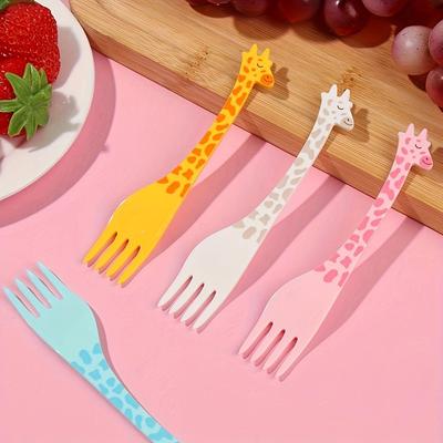 12pcs-Reusable Giraffe Exquisite Fruit Fork - Perfect for Snacks, Cakes, and Fruit Decoration - Perfect for Outdoor Use
