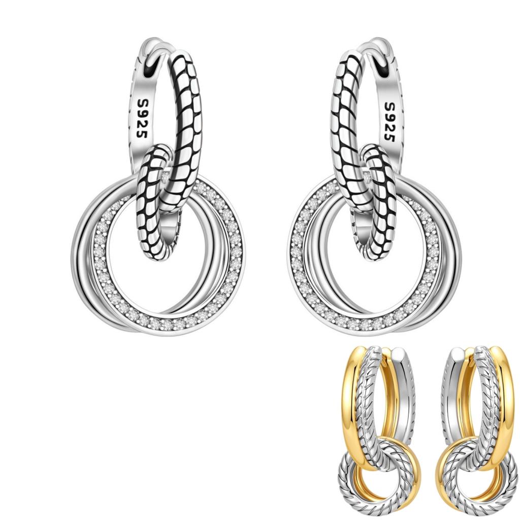 Copper Classic Multi Ring Earrings Series Drop Earrings For Women Party Fine Gift Elegant Birthday Jewelry
