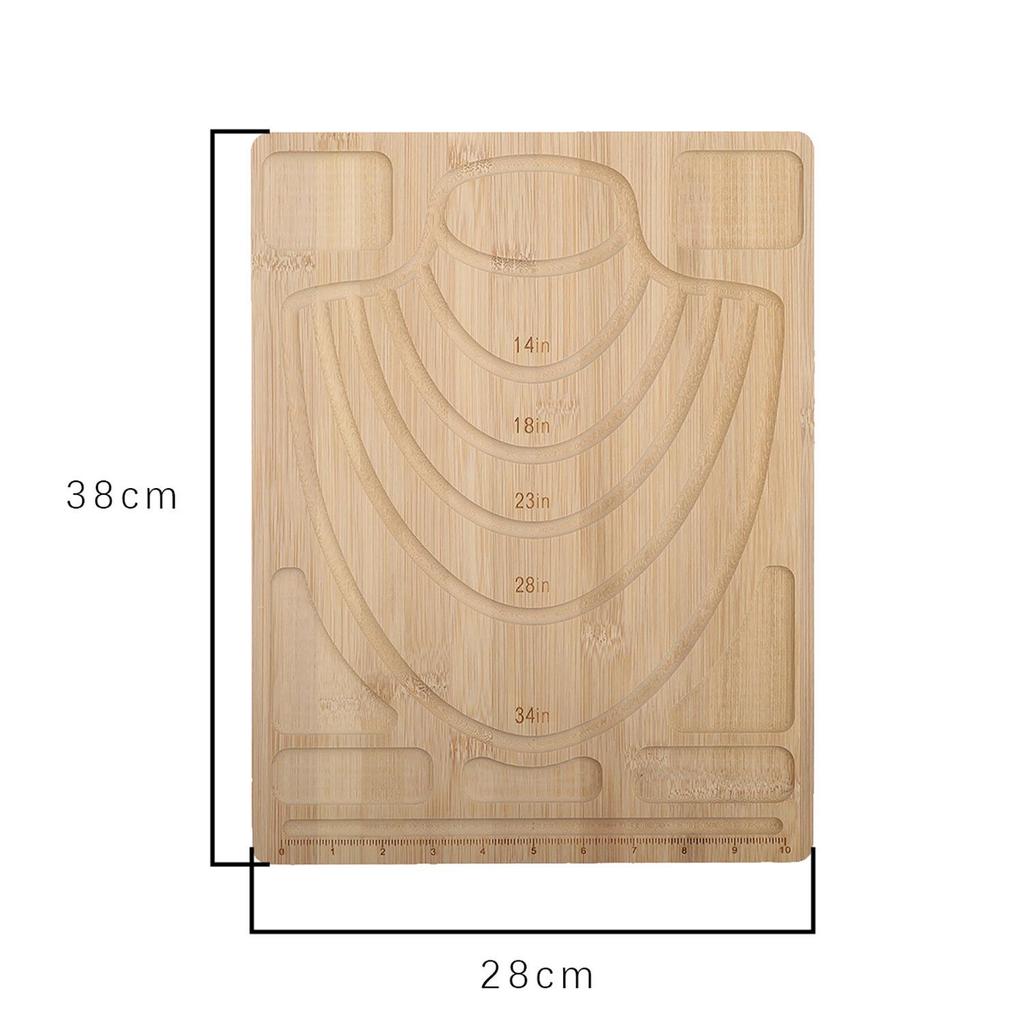 Vassoio Espositore per Gioielli con Perline in Legno di Pino Naturale - Supporto Trasparente per Braccialetti e Oggetti di Scena per Fotografia