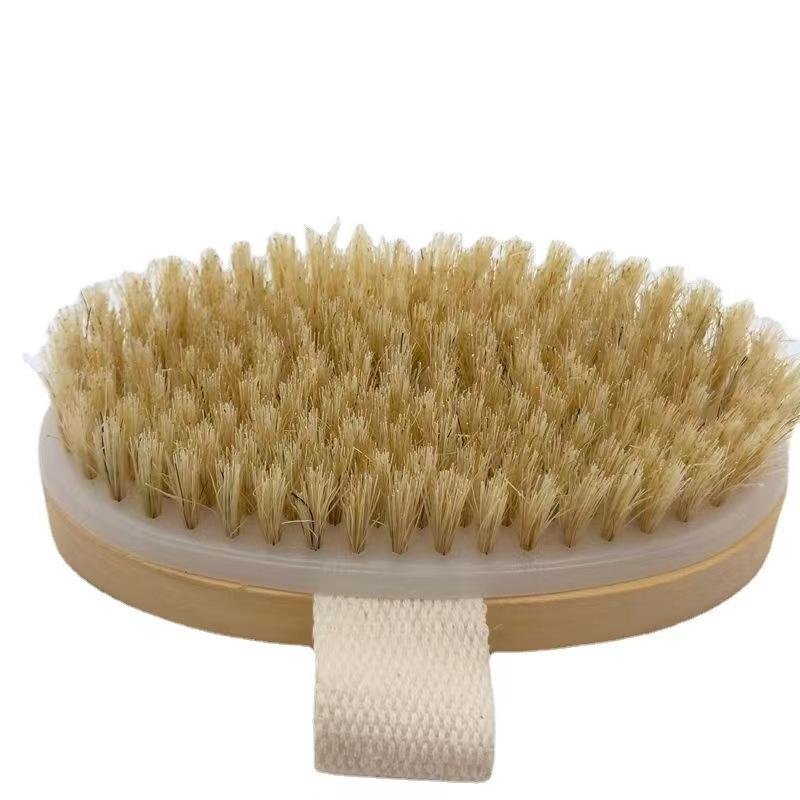 Natural Bristles Bath Brush, Soft Brush, Back Rubbing, Shower Massager, Soft Dry and Wet Skin Body Spa