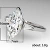 New women's banquet inlaid horse eye zircon ring, European and American creative simulation diamond ring engagement ring
