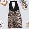 European & American Leopard Print Sexy Slim-Fit Deep V Backless Dress for Women