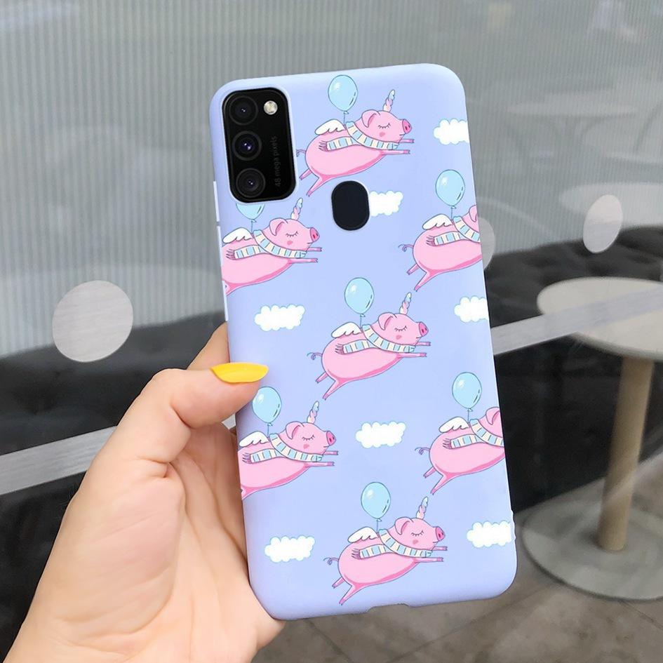 Pro Samsung M21 Pouzdro 6,4 palce Měkký Silikonový Kryt s Srdcem TPU Pro Samsung Galaxy M21 M 21 SM-M215F M215 Zadní Kryt Telefonu Funda