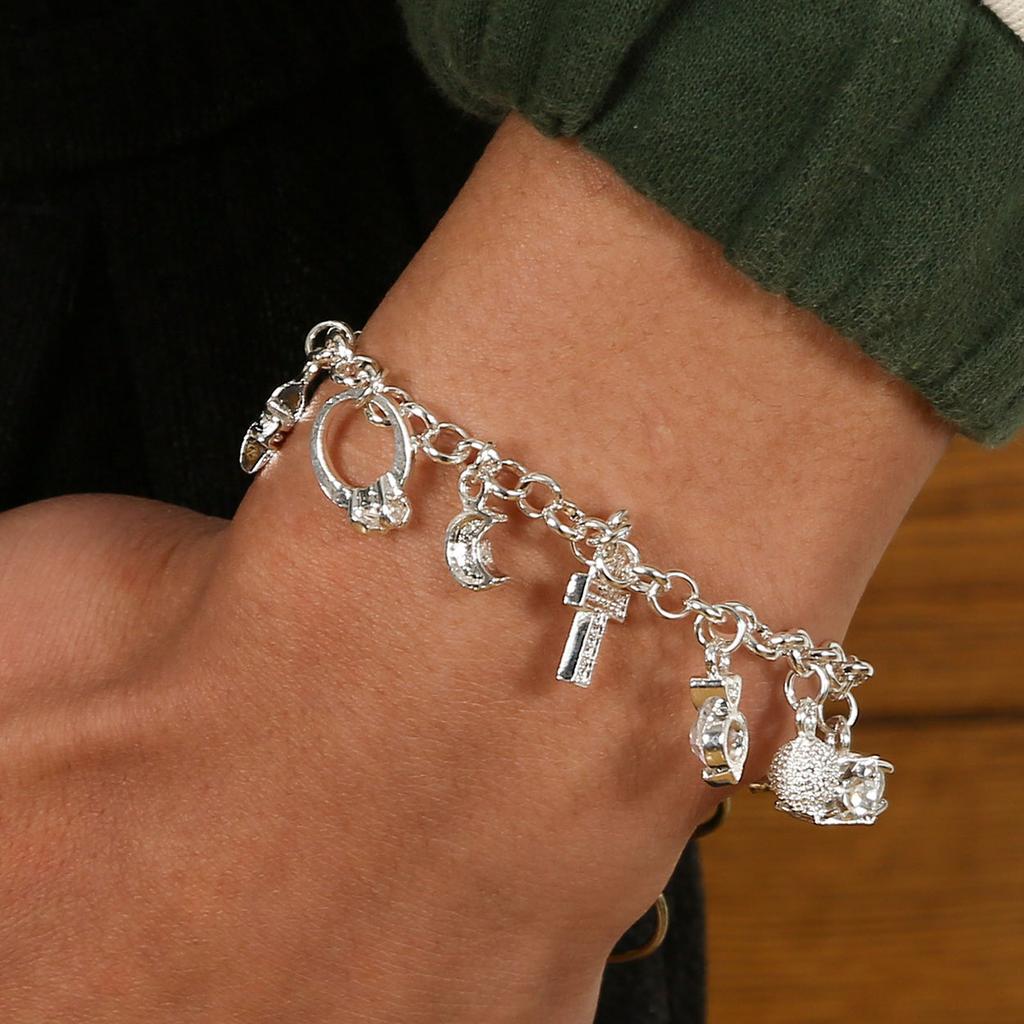 Bracelet de Poignet Homme Mode Double Chaîne Croix Creuse Boucle Fermoir Griffe de Homard Bracelet en Acier Inoxydable Hip Hop Punk Bijoux de Fête