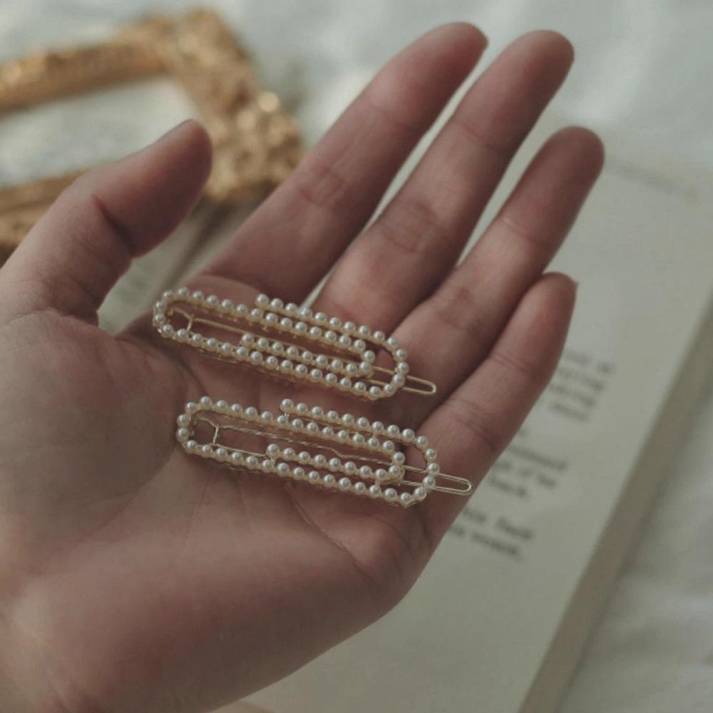 Fashion Pearl Delicate Paper Clip Pearl Hairpin Edge Clip Bangs Clip Headgear Hair Accessories
