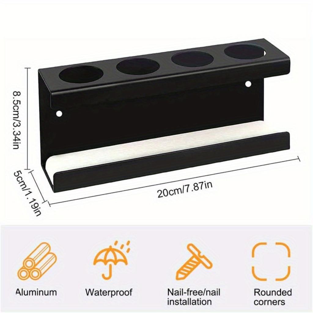 1pc Toothbrush Holder Stand  Toothbrush Holder For Bathroom With Diatom Mud Base 4-Hole Bathroom Organizer Multifunctional T