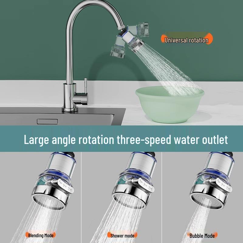 Universal Splash-Proof Faucet Filter for Kitchens and Dorms