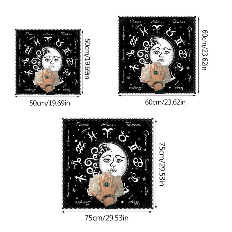 Astrology Tarots Table Altar Cloth Metaphysical Board Game Mat Pendulum Divinations Altar Tablecloth Board Game Card Pad