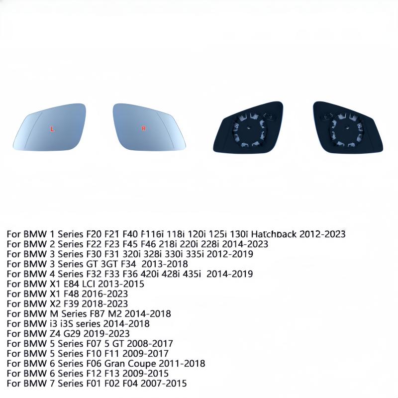 For BMW X1 E84 F48 F20 F21 F40 F22 F23 F30 F31 F34 F10 F07 F11 Heated Rearview Mirror Glass Accessories