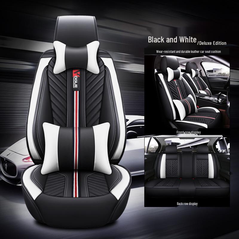 Cuscino Universale in Pelle per Sedile Auto per Quattro Stagioni, Adatto per Piccole Auto, SUV, Veicoli Fuoristrada e Coupé, Compatibile con Cinque Posti