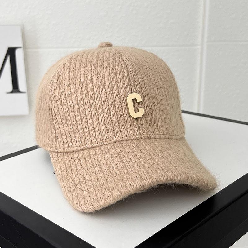 Women's Hats Baseball Caps  Autumn and Winter Thickened Warm Wool Hats Korean C Shaped Fashion and Versatile Niche Baseball Hats