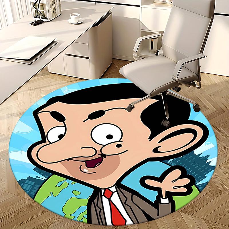 Mr. Bean, Chair mat Round Rug Office carpet,Non slip, Suitable for Living Rooms, Bedrooms Decor1205053a