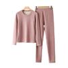 Silk Cashmere Women's Thermal Underwear Set - Round Neck, Suited for Middle-Aged and Elderly