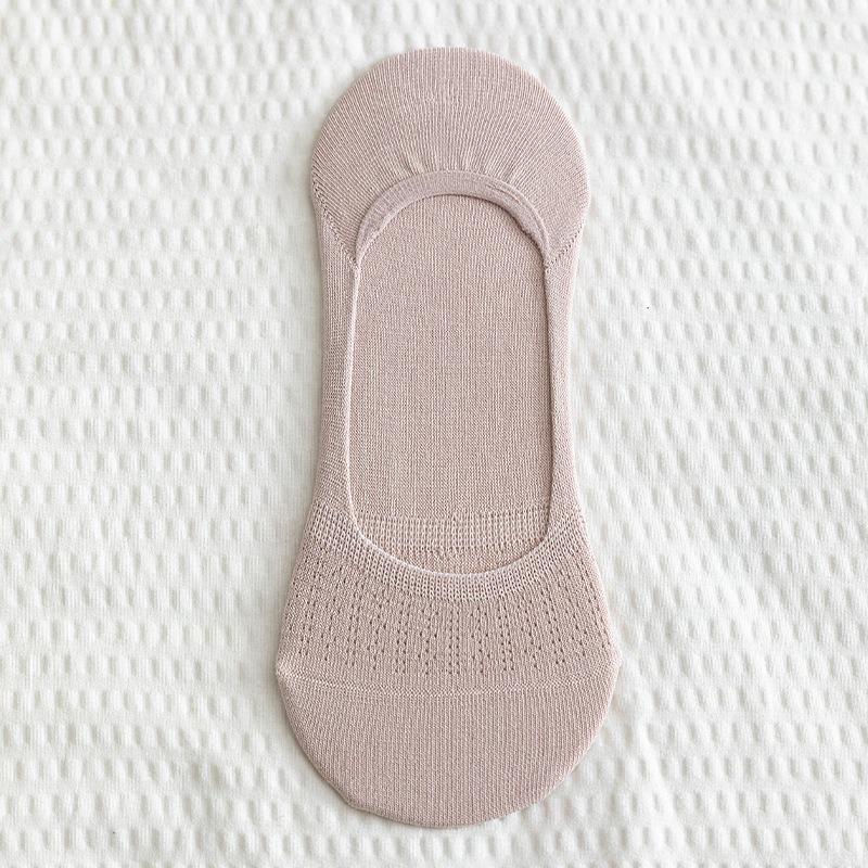 Female Summer Thin Pure Cotton Mesh Boneless Shallow Mouth Invisible Non Slip Non Drop Heel Socks
