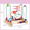 Wooden Bead Educational Stringing Toy With Animal Figures For Kids Learning
