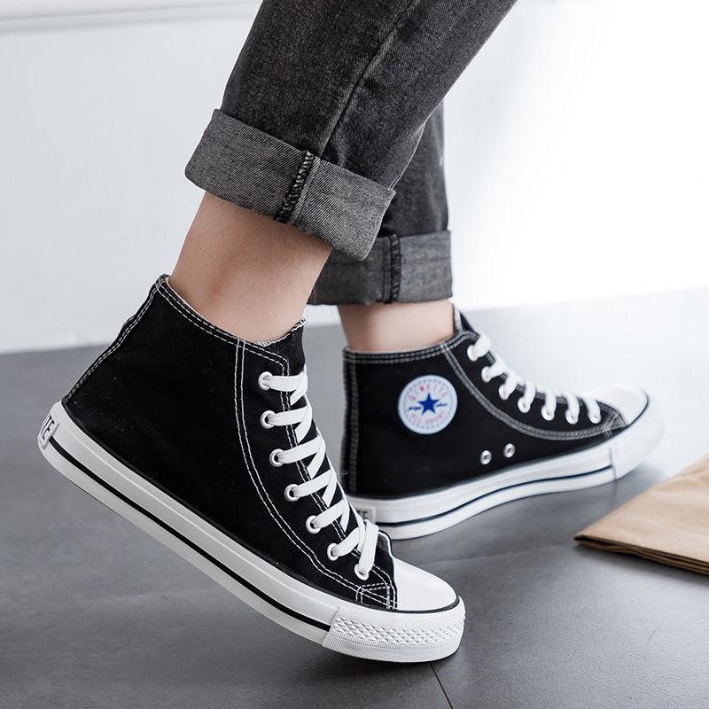 Men's shoes high-top canvas shoes men's spring and autumn student couple Korean version retro Harajuku tide board shoes women's shoes